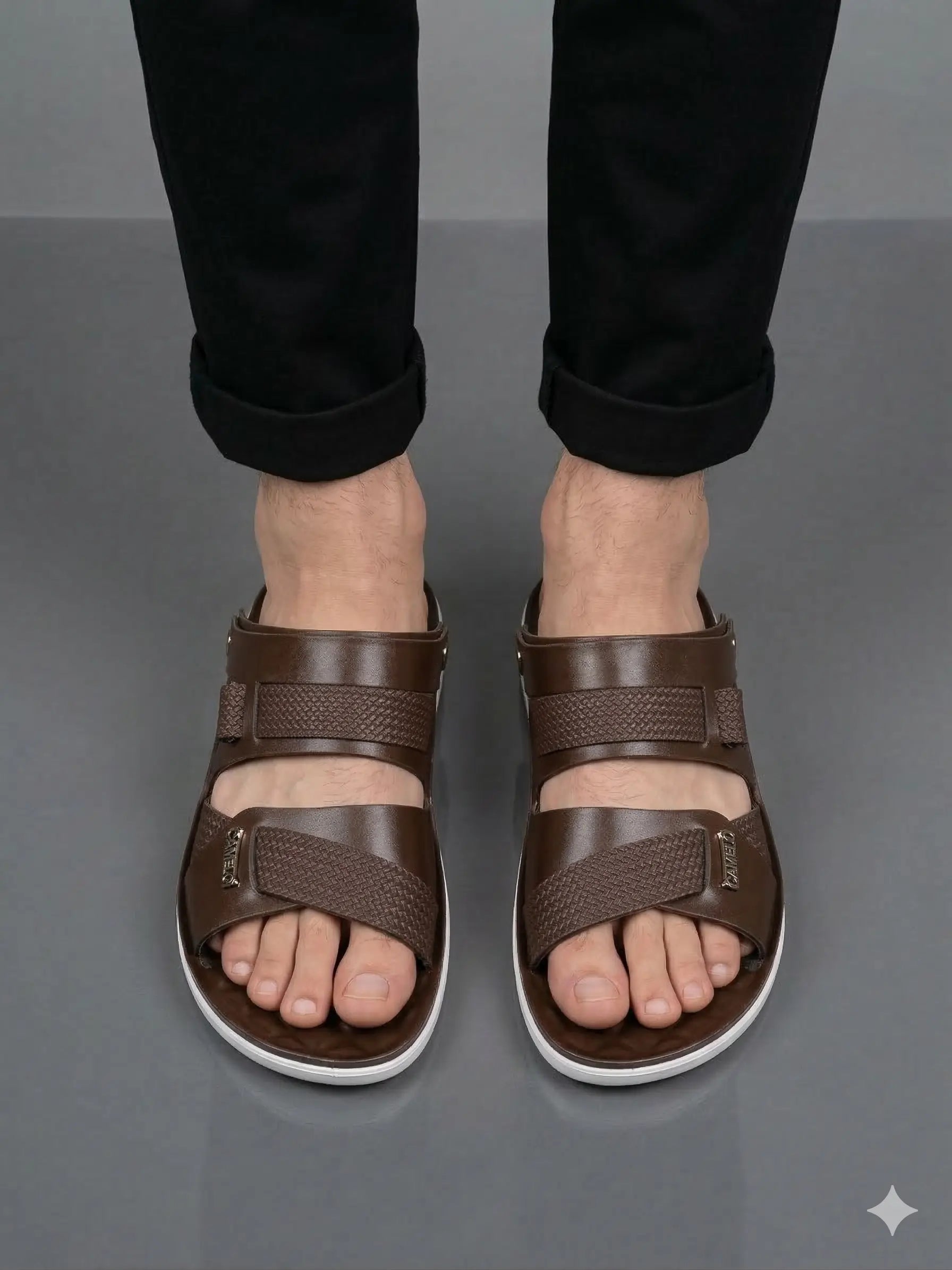 CAMELO Edition | Premium Brown Textured Men's Slides | Orthopedic Comfort Sole