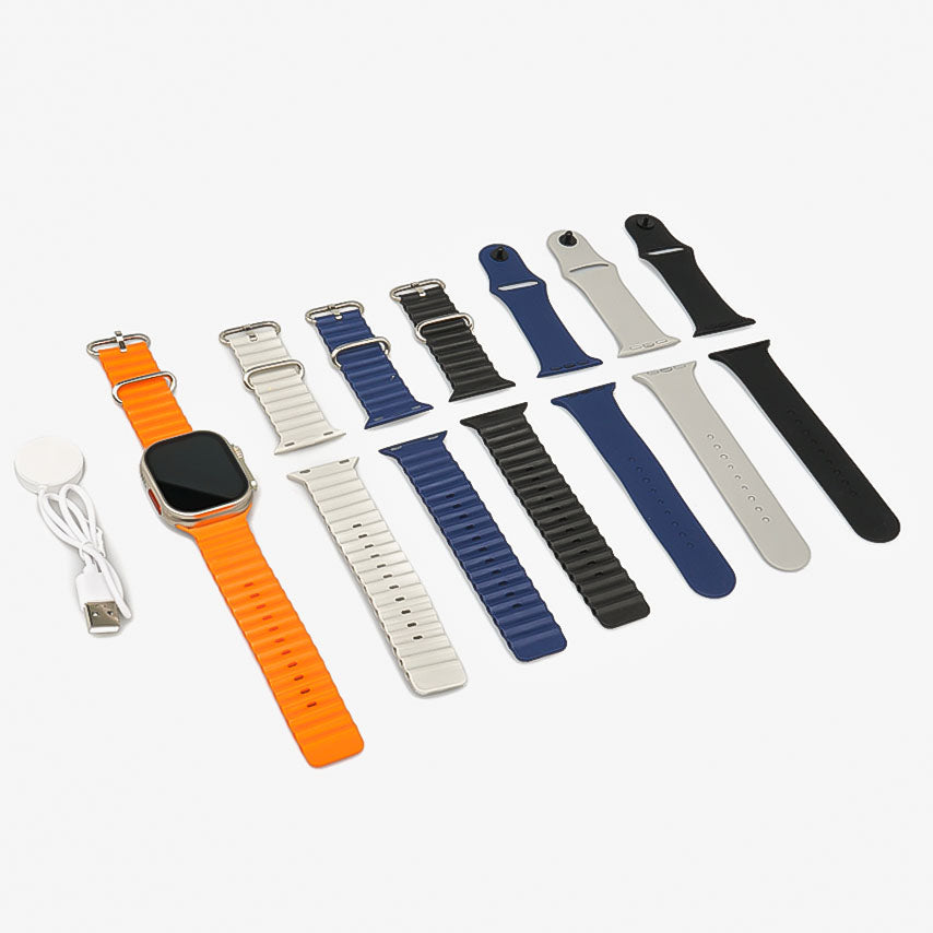 TK90 ULTRA 10 IN 1 Smartwatch - With 10 Straps